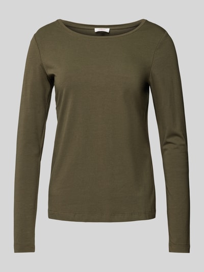 s.Oliver RED LABEL Bluzka o kroju slim fit z długim rękawem z elastycznej mieszanki bawełny Khaki 2