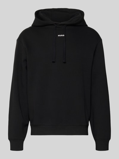 Produktfoto, Regular Fit Hoodie aus reiner Baumwolle Modell 'DAPO' von HUGO in Optik: Unifarben, Sweat-Material, Label-Schriftzug, gerippte Bündchen.