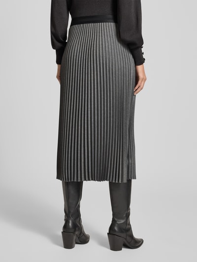 comma Midirok met plissévouwen en elastische band Antraciet - 5