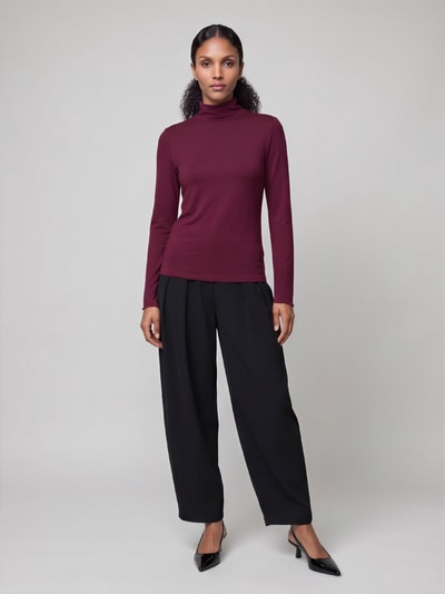s.Oliver BLACK LABEL Langarmshirt aus Wolle mit Rollkragen Bordeaux 1