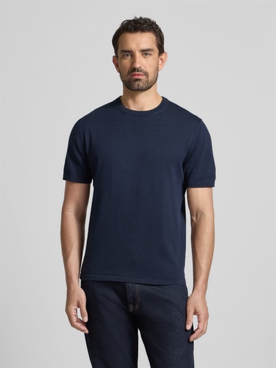 Christian Berg Men T-Shirt mit geripptem Rundhalsausschnitt Marine 4