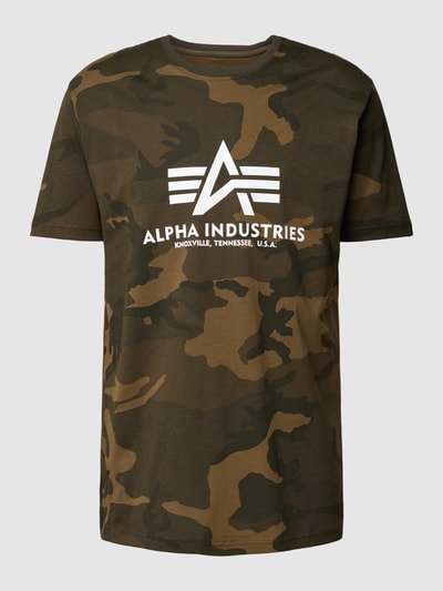 Alpha Industries T-Shirt mit Allover-Muster Modell 'BASIC' Oliv 2