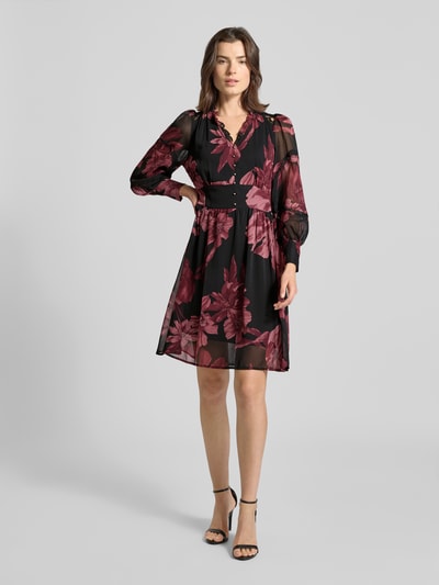 ZABAIONE Knielanges Kleid mit V-Ausschnitt Modell 'Ma44rcella' Black 1