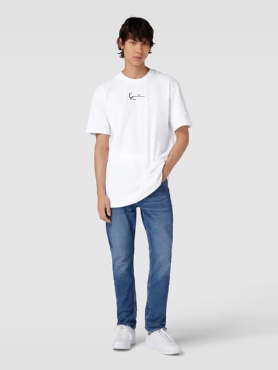 KARL KANI Oversized T-Shirt mit Logo-Stitching Weiss 1