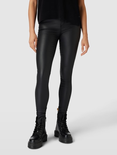 ONLY Broek in leerlook, model 'ROYAL' Zwart - 4