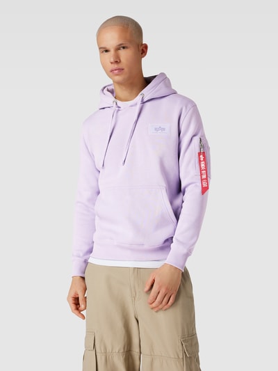 Alpha Industries Hoodie mit Label-Patch Flieder 4