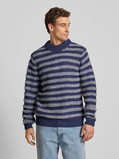 Casual Friday Gebreide pullover met turtleneck, model 'Karl' Marineblauw - 4