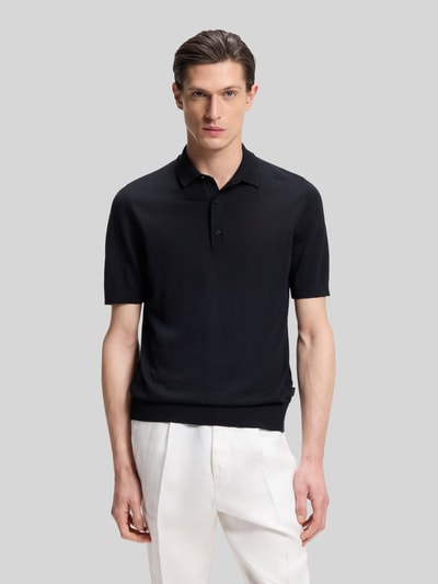 BOSS koszulka polo o kroju regular fit z czystej żywej wełny model 'NOLANO' Granatowy 4