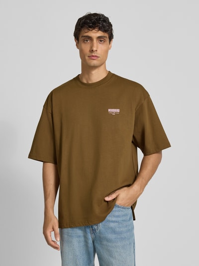 WOODBIRD T-Shirt mit Label-Print Dunkelbraun 5