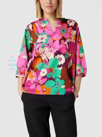 Milano Italy Blusenshirt mit Allover-Muster Pink 4