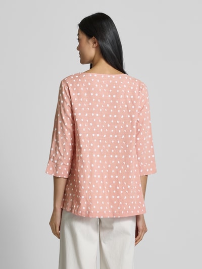 Apricot Blusenshirt mit kurzer Knopfleiste Rosa 5