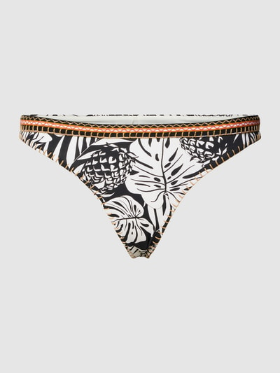 Banana Moon Bikinislip met bloemenprint, model 'WINA' Zwart - 2