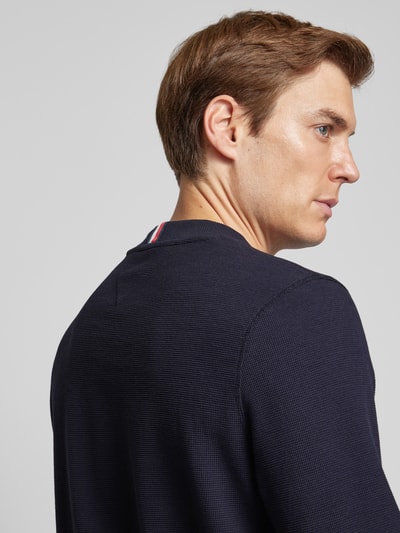 Tommy Hilfiger Regular Fit Longsleeve mit Label-Stitching Marine 3