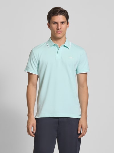 Tom Tailor Regular Fit Poloshirt aus Baumwoll-Mix Hellgruen Melange 4