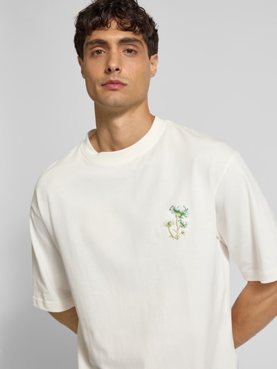 ANNARR T-shirt met motiefstitching, model 'OKHOLM' Wit - 3