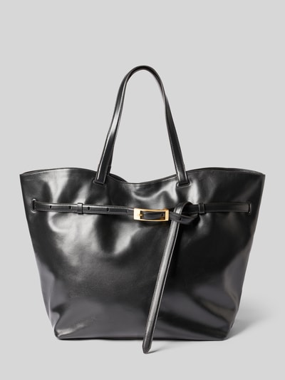 Productfoto, Tote Bag met haakjessluiting van Anine Bing, dames tas met hoofvak, smalle schouderbanden, glanslook, sierriempje met doornsluiting, karabijnhaak aan de binnenkant, breedte 52 cm, lengte 36 cm, diepte 17 cm