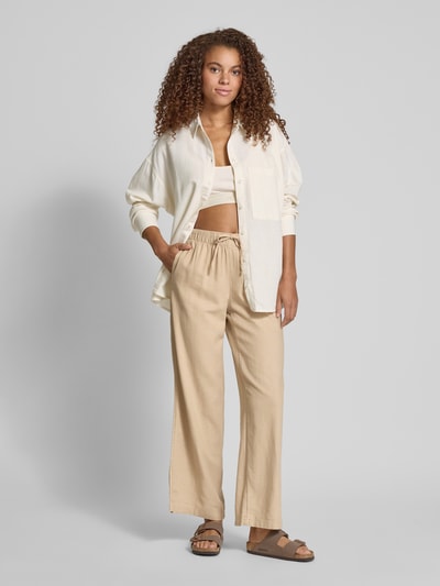 Only Weite Hose aus Viskose-Leinen-Mix Modell 'CARO' Sand 1