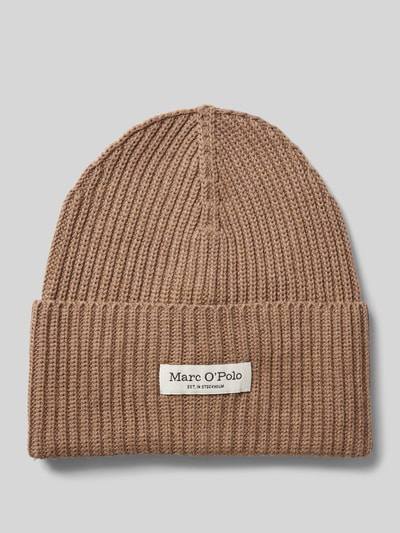 Marc O'Polo Beanie van puur katoen met brede omslag Taupe gemêleerd - 1