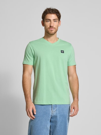 Lerros T-shirt met V-hals Mintgroen - 4