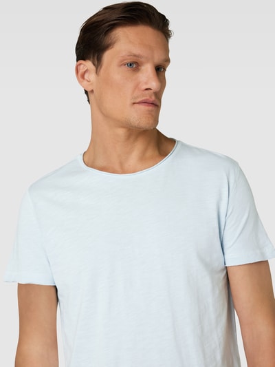 GABBA T-shirt in effen design, model 'Konrad' Marineblauw - 3