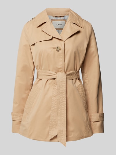 s.Oliver RED LABEL Kurzer Trenchcoat mit Bindegürtel Beige 2