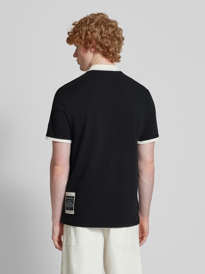 CHAMPION Poloshirt mit Label-Stitching Black 5