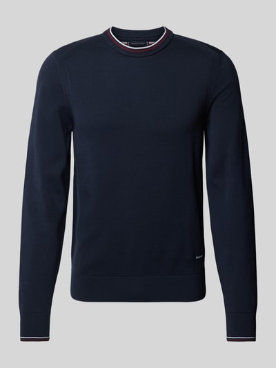 Tommy Hilfiger Sweter z dzianiny z naszywką z logo Granatowy 2