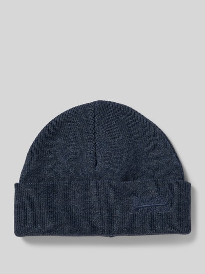 Superdry Beanie mit breitem Umschlag und Logo-Stitching Marine Melange 1