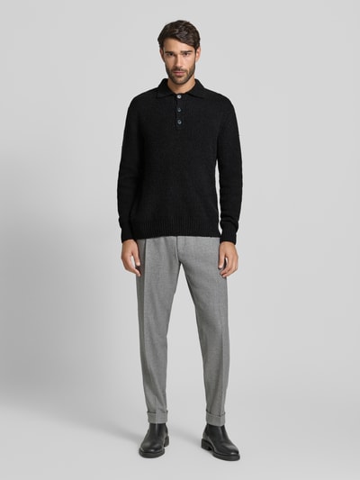 Only & Sons Relaxed Fit Strickpolo aus Baumwoll-Mix Modell 'DALE LIFE' Black 1