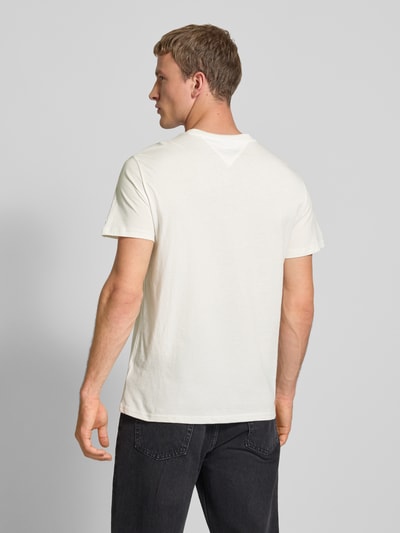 Tommy Jeans T-shirt o kroju Slim Fit z czystej bawełny Złamany biały 5