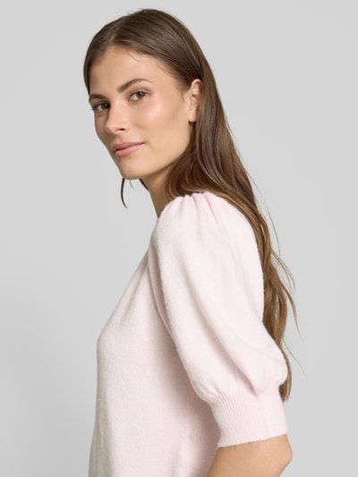 Vero Moda Regular Fit Strickpullover mit Puffärmeln Modell 'DOFFY' Pink Melange 3