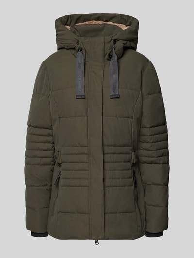 Produktfoto, olivgrüne Jacke mit Kapuze und Label-Patch von G.I.G.A. DX, Baumwoll-Materialmix, Reißverschluss, seitliche Taschen, strukturierte Ärmel