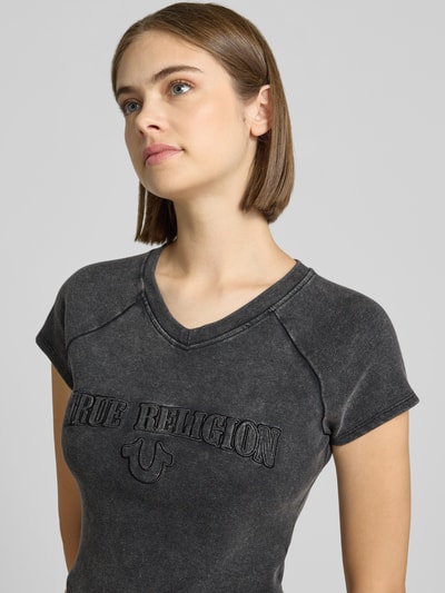 TRUE RELIGION Slim Fit Crop Top aus Baumwoll-Mix Modell 'ribbed baby' Black 3