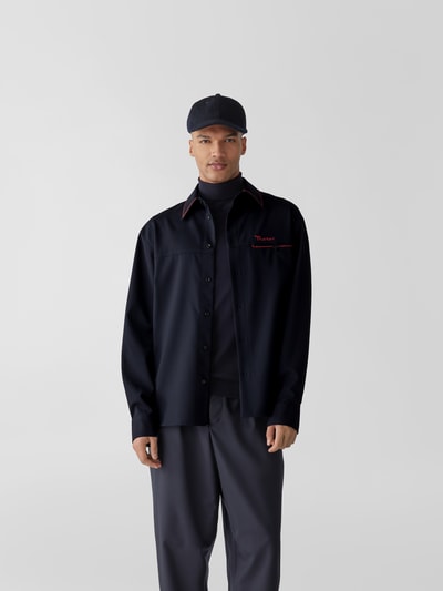 Marni Freizeithemd mit Label-Details Schwarz 4