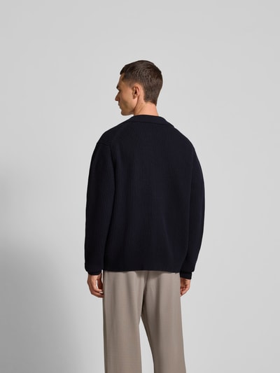 Filippa K Regular Fit Jacke in Strick-Optik Marine 5