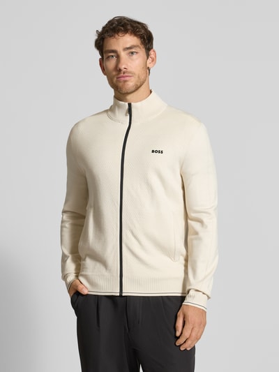 BOSS Green Regular Fit Sweatjacke aus Viskose-Mix Modell 'KN_LEAGUE FZ' Beige 4