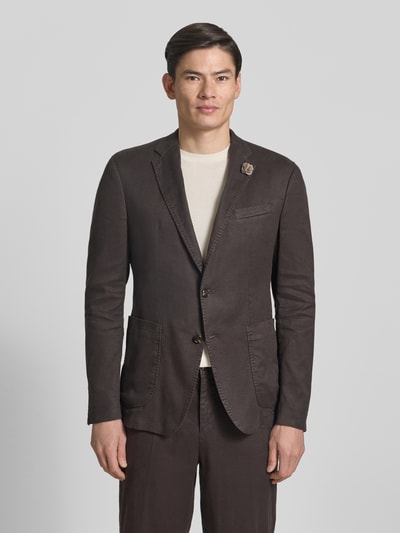 JOOP! COLLECTION Sakko aus Leinen-Mix mit Reverskragen Modell 'Hoverest' Dunkelbraun 4