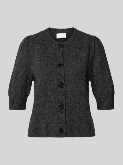 Neo Noir Gebreid jack met ronde hals, model 'Trudy' Antraciet gemêleerd - 2