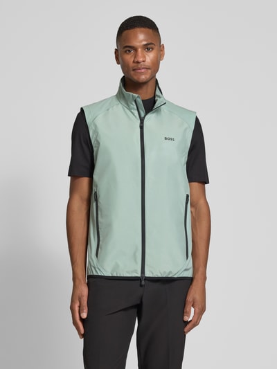 BOSS Green Gilet met labelprint, model 'Putt' Mintgroen - 4