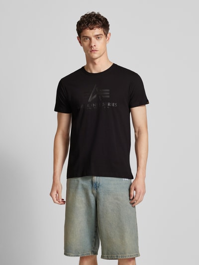 Alpha Industries T-shirt met labelprint Zwart - 4