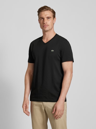 Lacoste T-shirt met labelmotief Zwart - 4