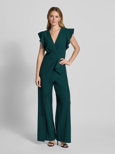 Adrianna Papell Regular Fit Jumpsuit mit Raffungen Dunkelgruen 4
