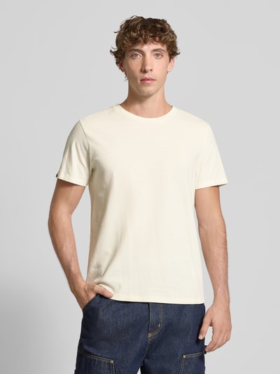 Superdry T-shirt z prążkowanym okrągłym dekoltem Złamany biały 4