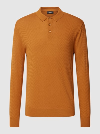 Esprit Collection Sweter z kołnierzykiem polo Camel 2