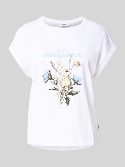 Produktfoto, Relaxed Fit T-Shirt aus reiner Baumwolle von s.Oliver RED LABEL, Optik: Unifarben, Front-Print, Rundhals, Kurzarm, Umschlag
