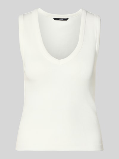 VERO MODA slim fit tank top van katoenmix model 'CHLOE' Wit - 2