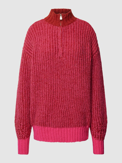 Vero Moda Strickpullover mit überschnittenen Schultern Modell 'CHIARA' Dunkelrot Melange 2