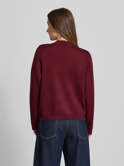 Jake*s Collection Sweter z dzianiny z okrągłym dekoltem Oberżynowy 5