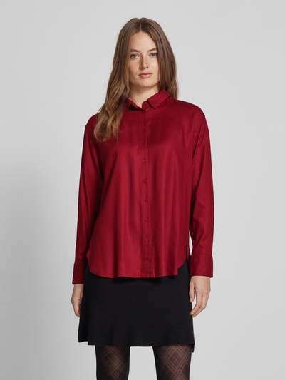 Christian Berg Woman Regular fit overhemdblouse van viscose met zijsplitten Bordeaux - 4