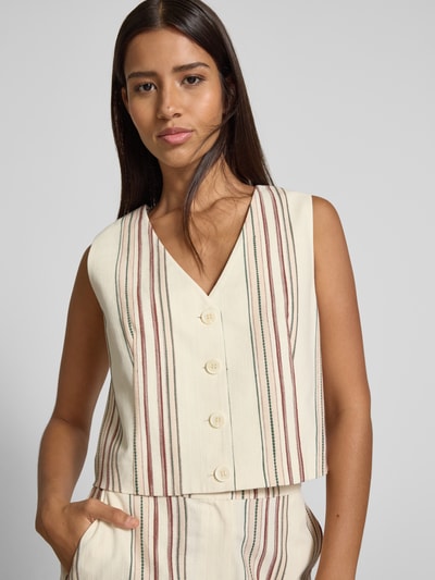 Jake*s Collection Weste mit V-Ausschnitt Ecru 3